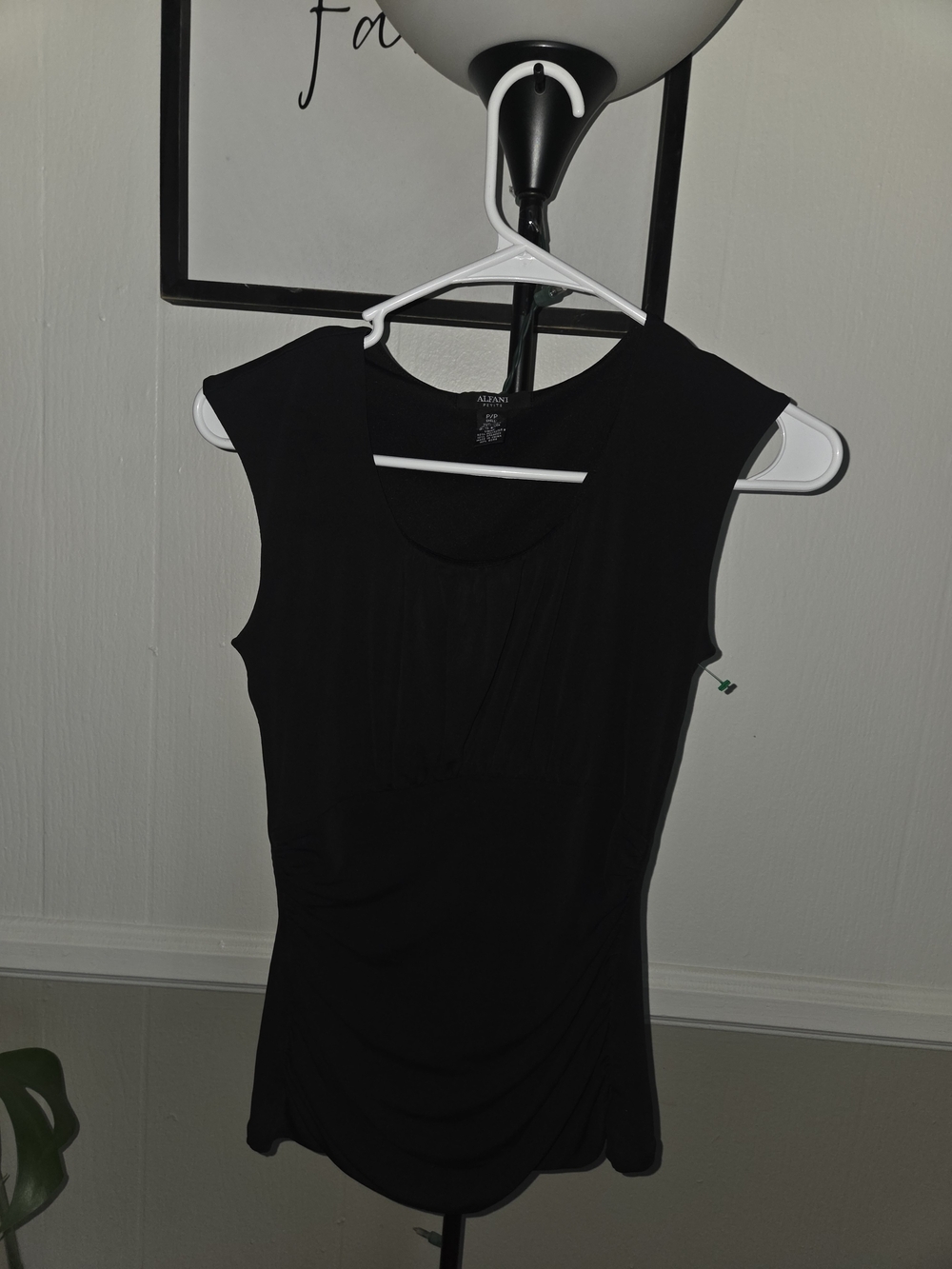 Alfani Black Sleeveless Ruched Side Tank Dress